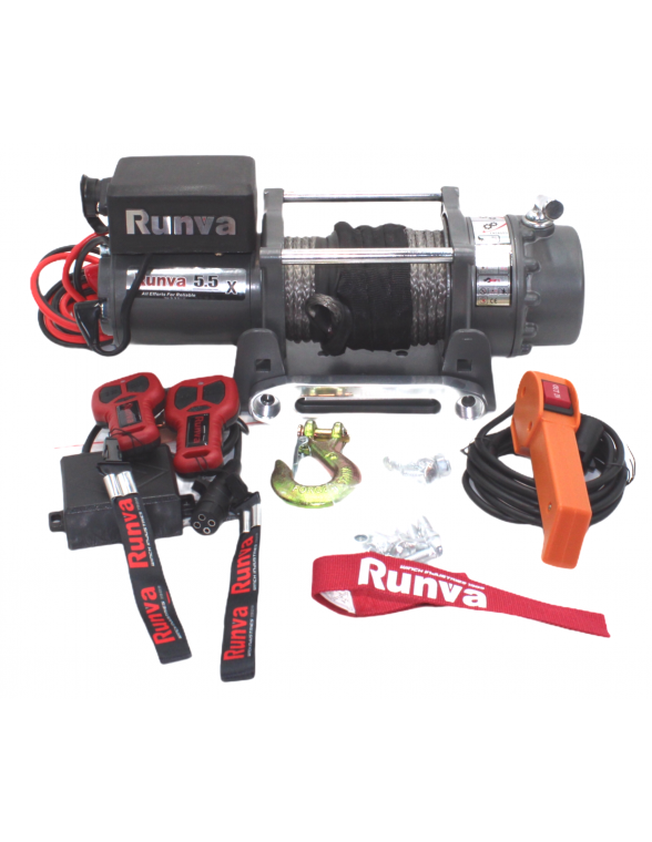 Treuil Electrique Runva 2495 kg 12v corde synthétique option sans