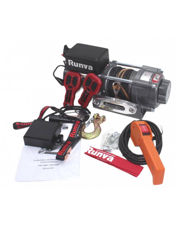 Treuil Electrique Runva 1588 kg 12v corde synthétique