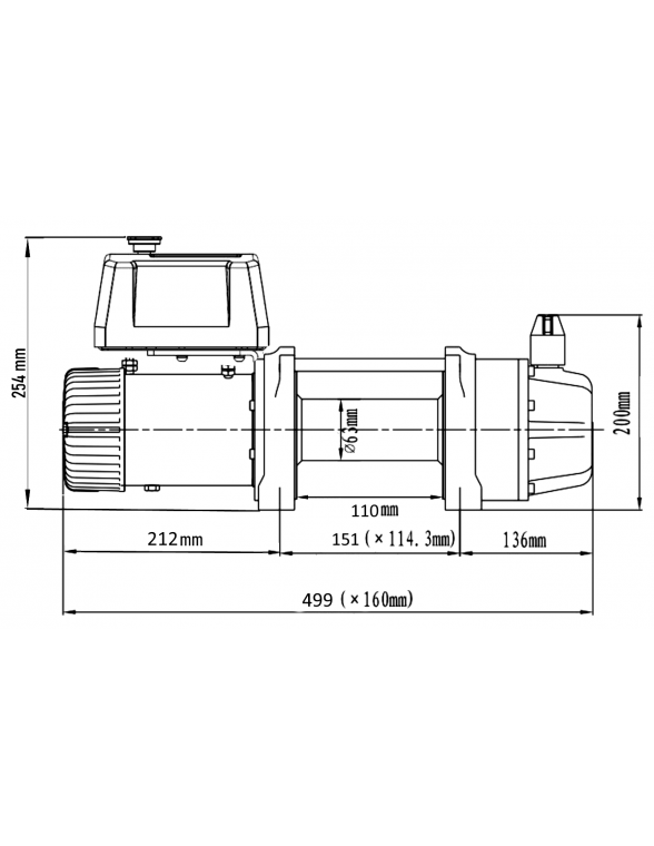 Treuil Electrique Runva 5670kg tambour court 