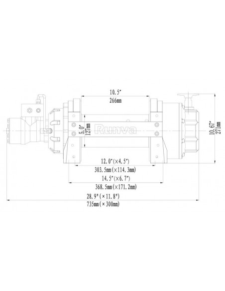 Treuil Hydraulique Industriel Runva 6804kg  Treuil Hydraulique Industriel Runva 6804kg