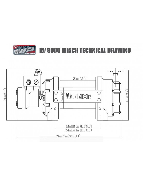 Treuil Hydraulique Industriel Warrior 8165kg 