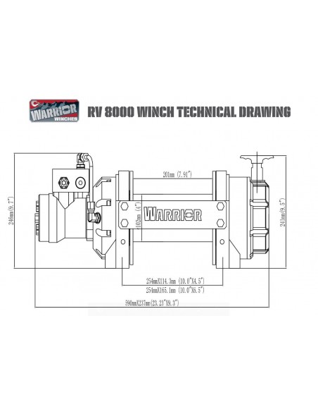 Treuil Hydraulique Industriel Warrior 8165kg 
