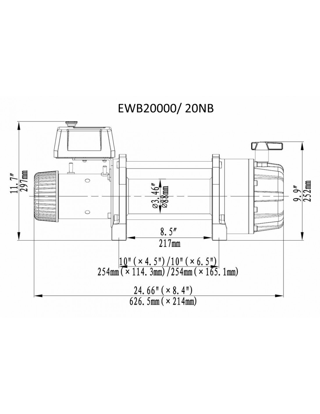 Treuil Electrique Runva 11340kg 24v Telecommande sans radio commande