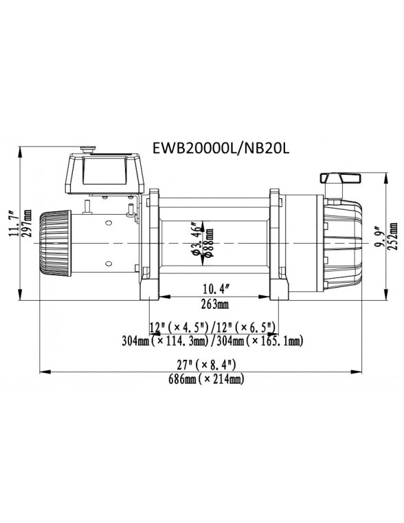 Treuil Electrique Runva 9070kg 24Volts