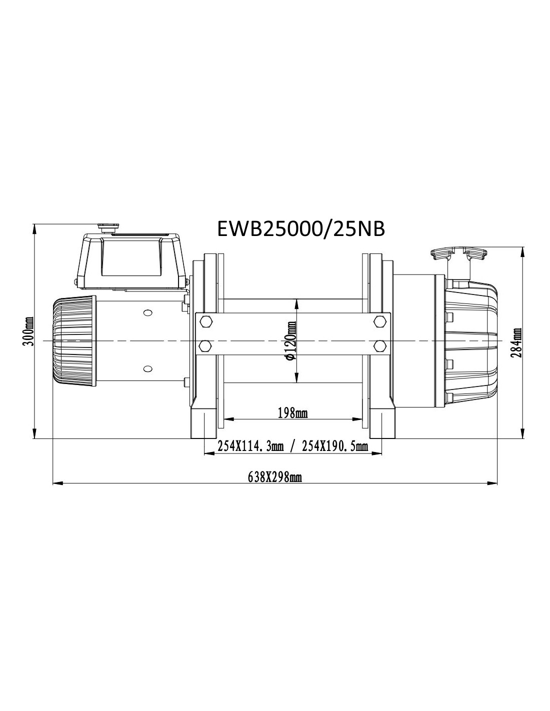 Treuil électrique de 1134 à 2400 kg - 12 ou 24V - 02.351.24