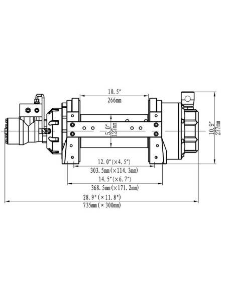 Treuil Hydraulique Industriel Runva 4536kg  Treuil Hydraulique Industriel Runva 4536kg