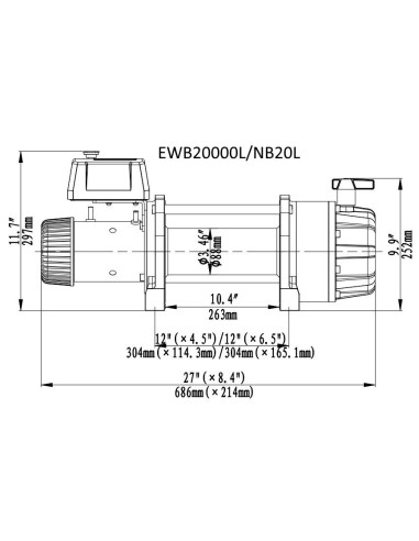 Treuil Electrique Runva 9070kg 24Volts
