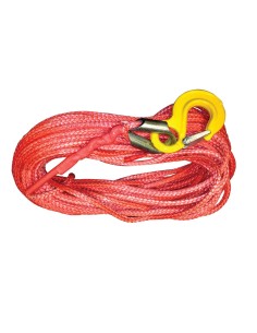 Corde synthétique diam. 10mm long.13m pour treuil  avec crochet
