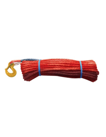 Corde synthétique diam. 10mm long.13m pour treuil  avec crochet