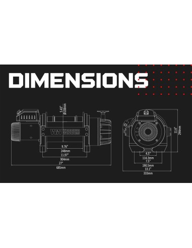 Treuil industriel Warrior EN8000 24v