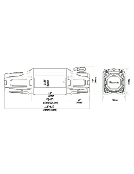 Treuil Electrique Runva 5900Kg corde rouge et telecommande