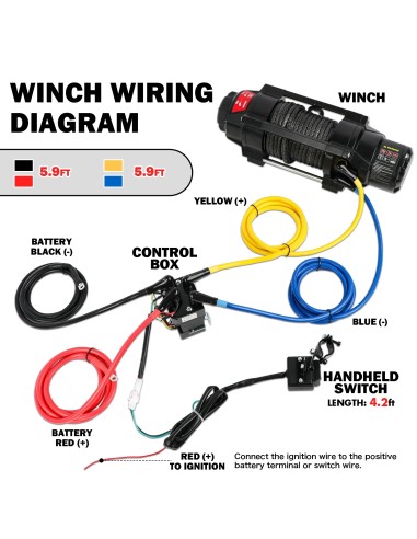 Treuil électrique X-BULL 2722 kg 12V  corde  synthétique