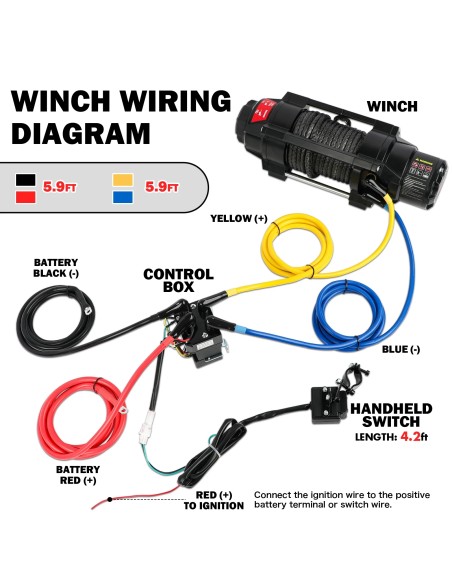 Treuil électrique X-BULL 2722 kg 12V  corde  synthétique