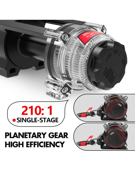 Treuil électrique X-BULL 2722 kg 12V  corde  synthétique