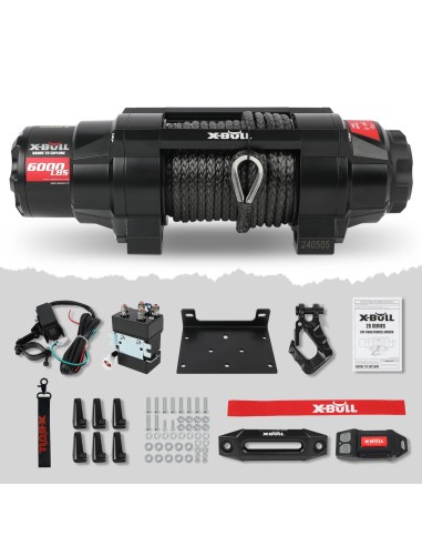 Treuil électrique X-BULL 2722 kg 12V  corde  synthétique