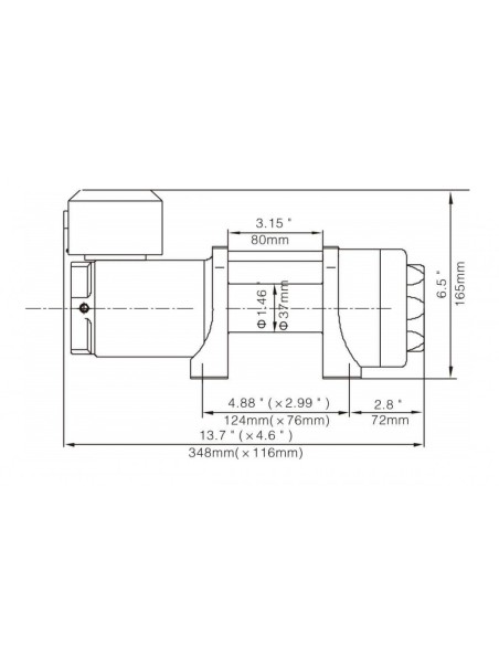 Treuil Electrique Runva 1134 kg 24v corde synthetique rouge