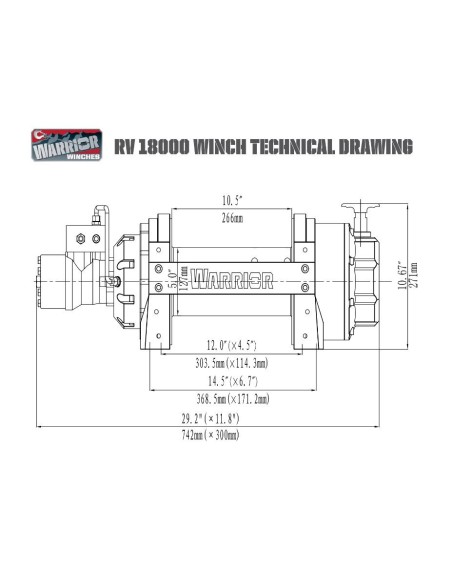 Treuil Hydraulique Industriel Warrior 8165kg 