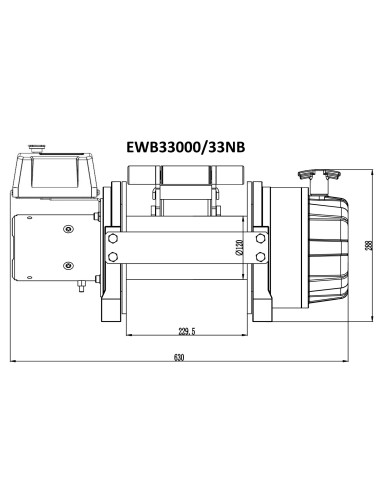Treuil Electrique Runva 14969kg 24v presse cable