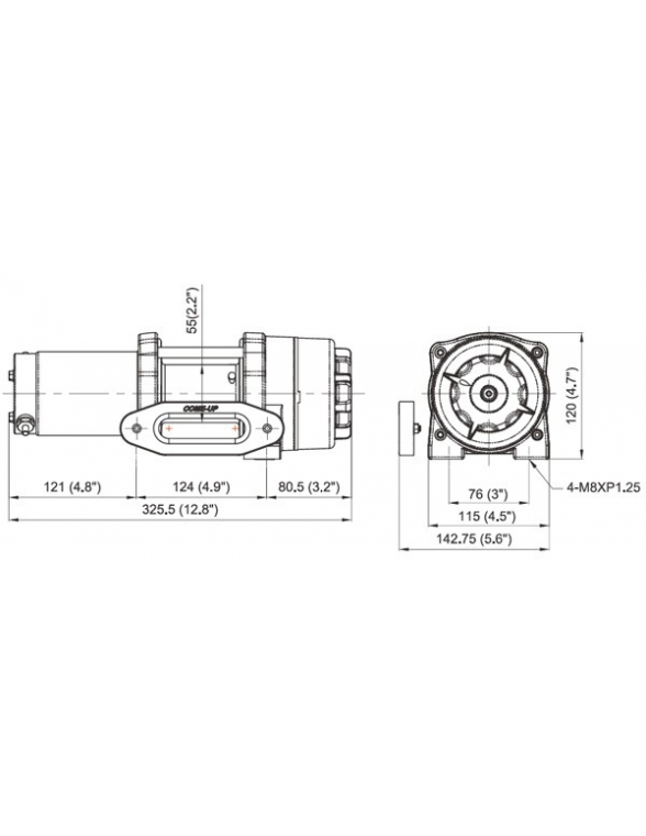 Treuil Comeup CUB3s 1361kg corde Synthétique