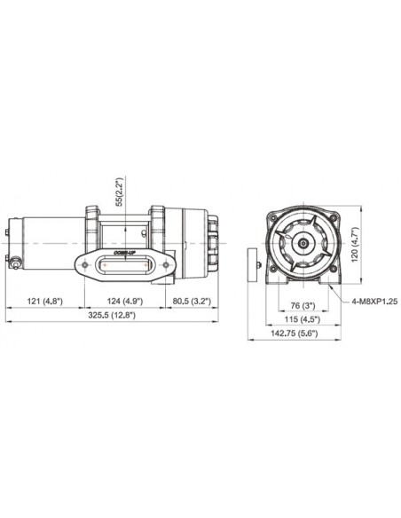 Treuil Comeup CUB3s 1361kg corde Synthétique