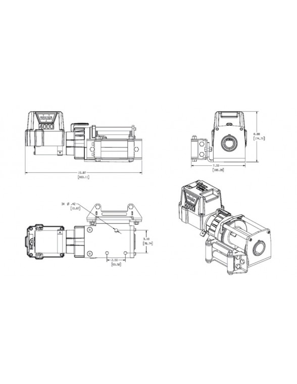 TREUIL Warn DC4000 12V 1814KG