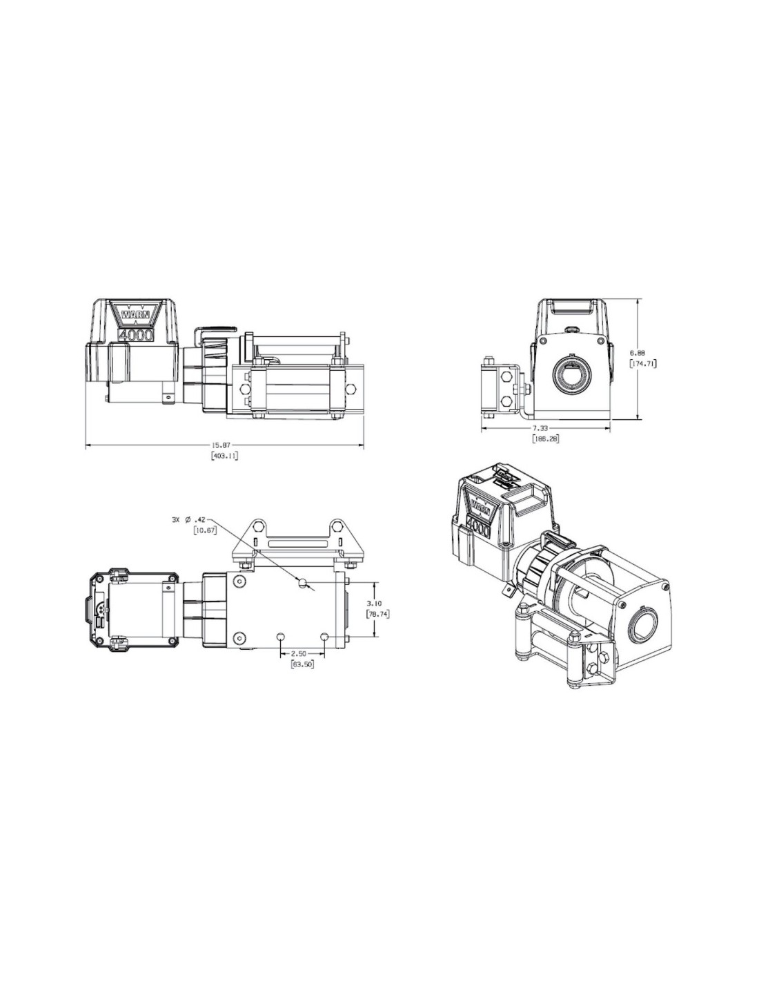 WARN DC 4000 Treuil électrique 1800kg - Treuils - BigShip Accastillage -  Accessoires pour bateaux