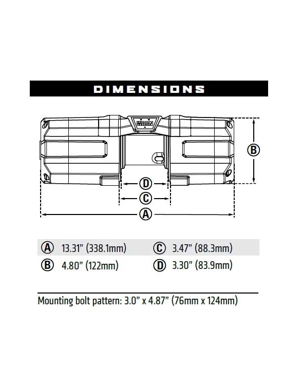 Treuil Warn AXON 35-S  1588kg 12v corde synthétique 