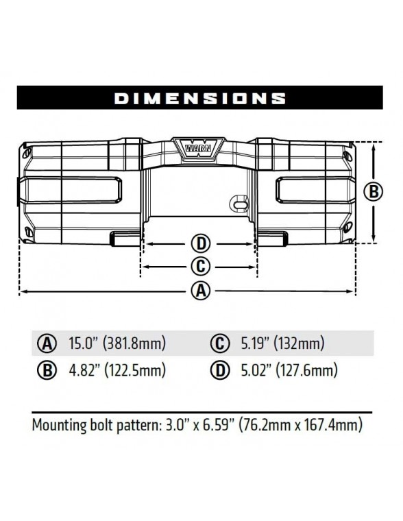 Treuil Warn AXON 55 2495KG 12v