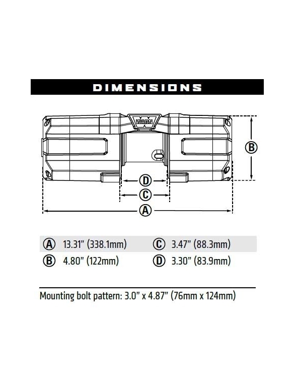 Treuil Warn AXON 45RC-S 2041Kg 12v corde synthétique