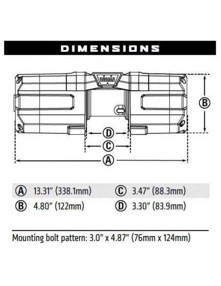 Treuil Warn AXON 45RC-S 2041Kg 12v corde synthétique