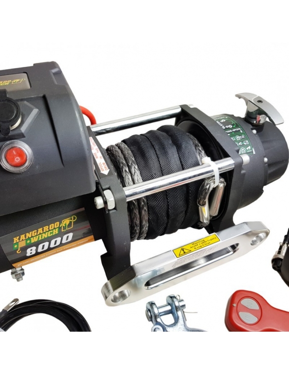 Treuil Electrique Kangaroowinch 3629 Kg 12v corde synthétique 