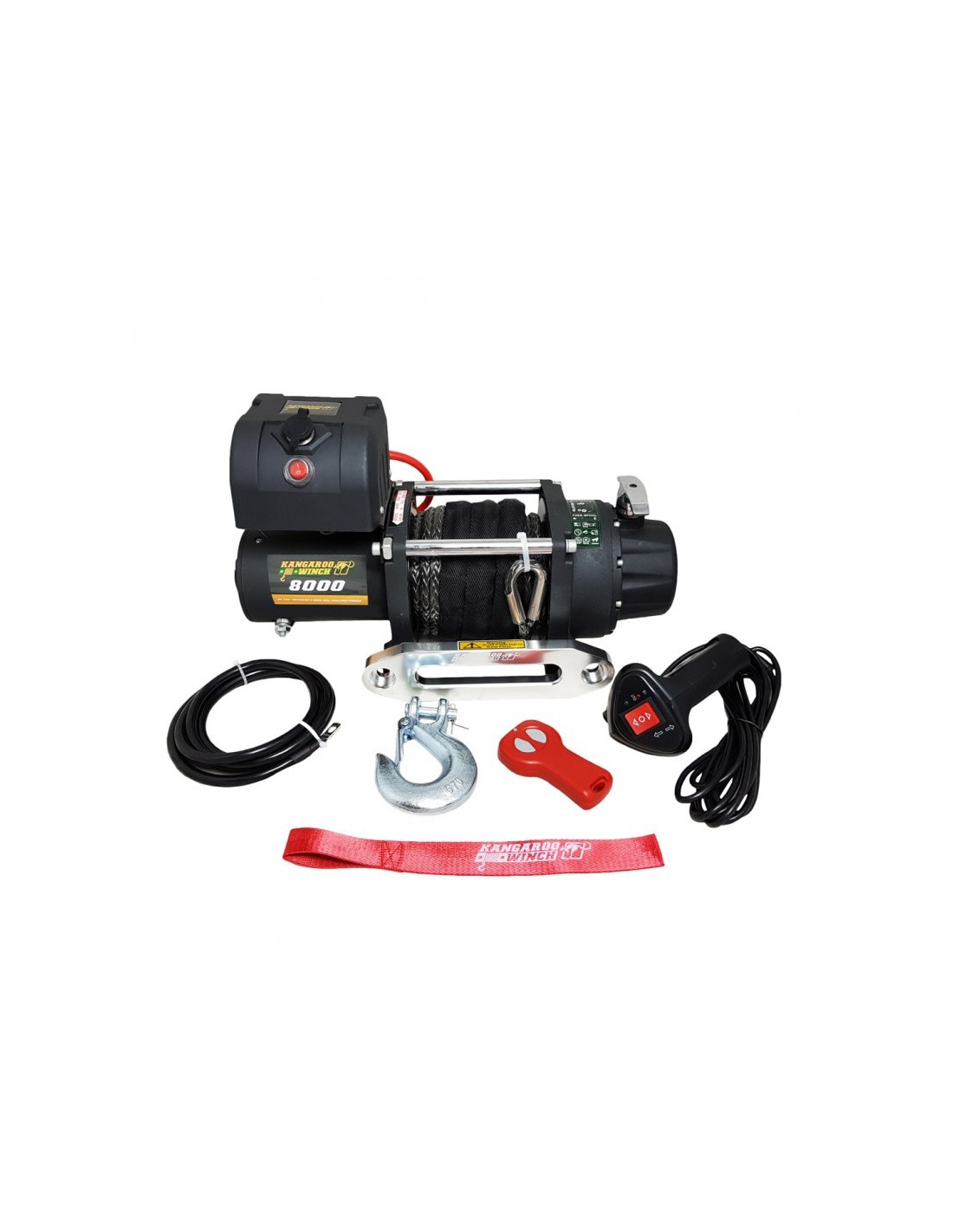 Treuil électrique 12V 907 Kg – Pour Voiture, Bateau, Remorque, 2 Commandes (fil Et Manivelle)