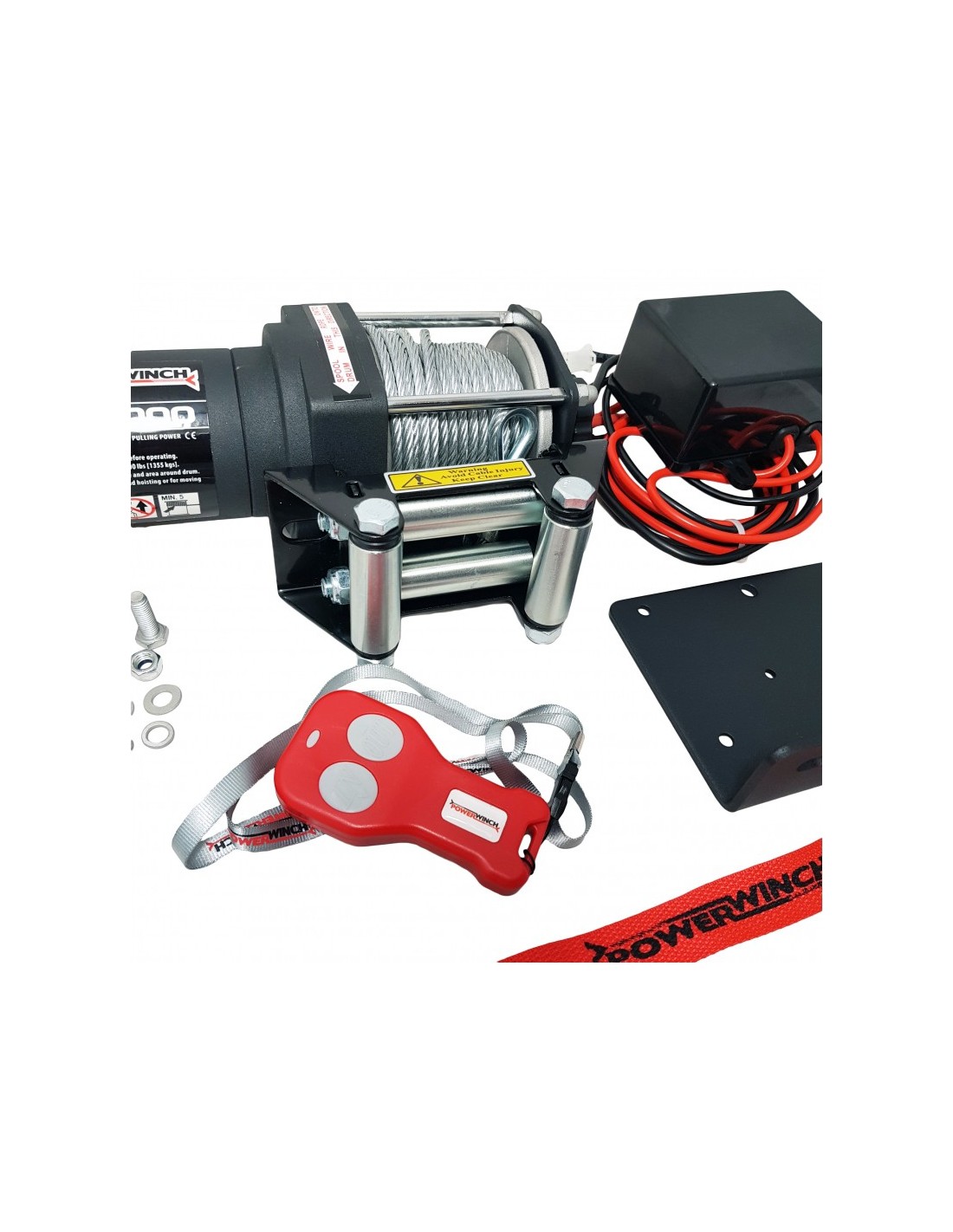 Treuil Électrique Husar Winch 12V 2000 Lbs - Pour Quad, ATV, UTV | Corde Acier 15m