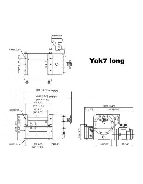 Treuil ComeUp YAK 7 Hydraulique 3200kg long