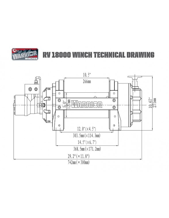 Treuil Hydraulique Industriel Warrior 8165kg 