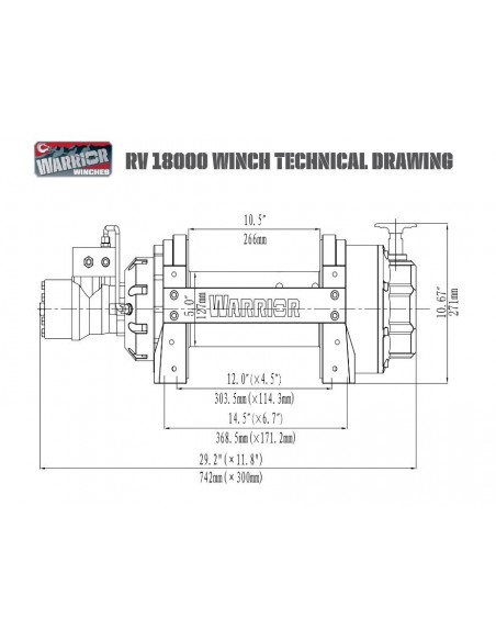 Treuil Hydraulique Industriel Warrior 8165kg 