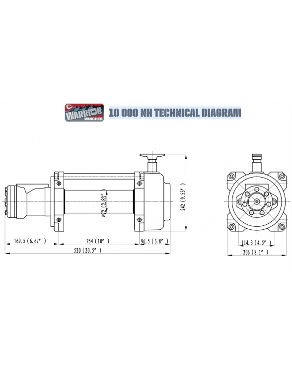 Treuil Hydraulique Warrior 4536kg 