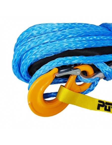 Corde synthétique bleu pour treuil diam. 6mm x 15m + crochet Corde synthétique bleu pour treuil diam. 6mm x 15m + crochet