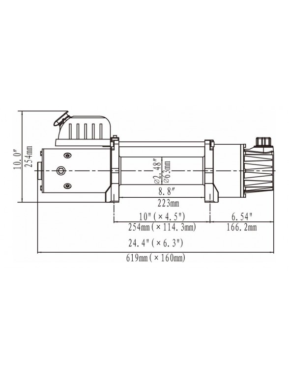 Treuil Electrique 5443 kg 12v telecommande 2 vitesses