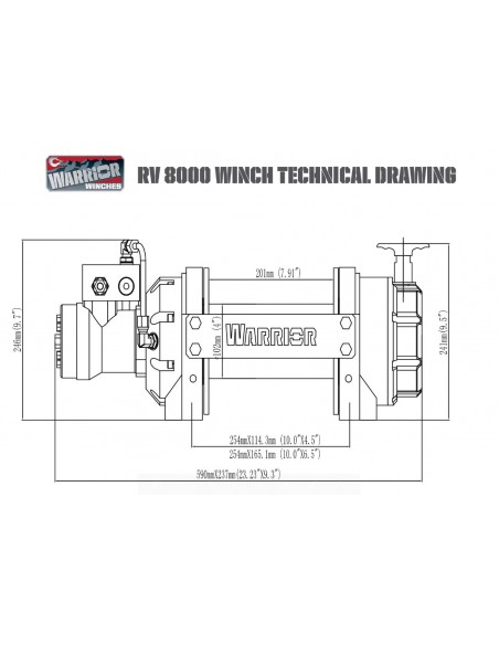 Treuil Hydraulique Industriel Warrior 8165kg 