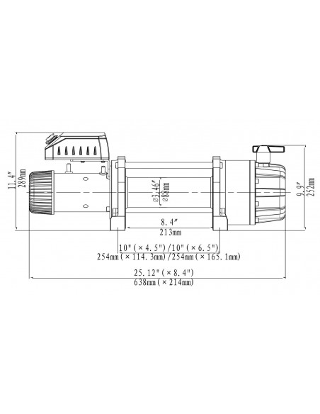 Treuil Electrique Warrior Militaire 9979kg  Treuil Electrique Warrior Militaire 9979kg