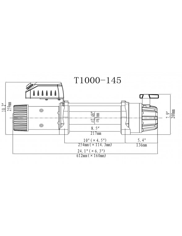 Treuil Electrique Warrior Militaire 6577kg