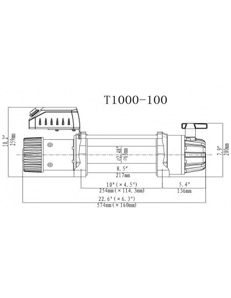 Treuil Electrique Warrior Militaire 4536kg 