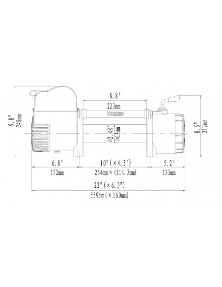 Treuil Electrique Warrior Samurai V2 5440kg  corde synthétique